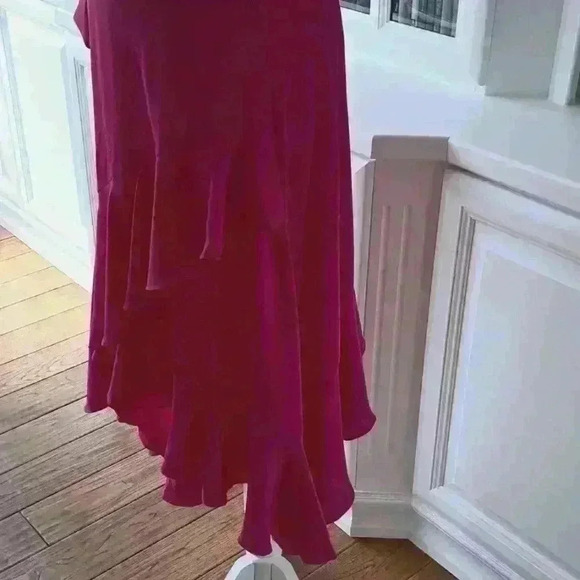 CECE Spaghetti Strap Asymmetrical Ruffle Dress - Picture 5 of 11